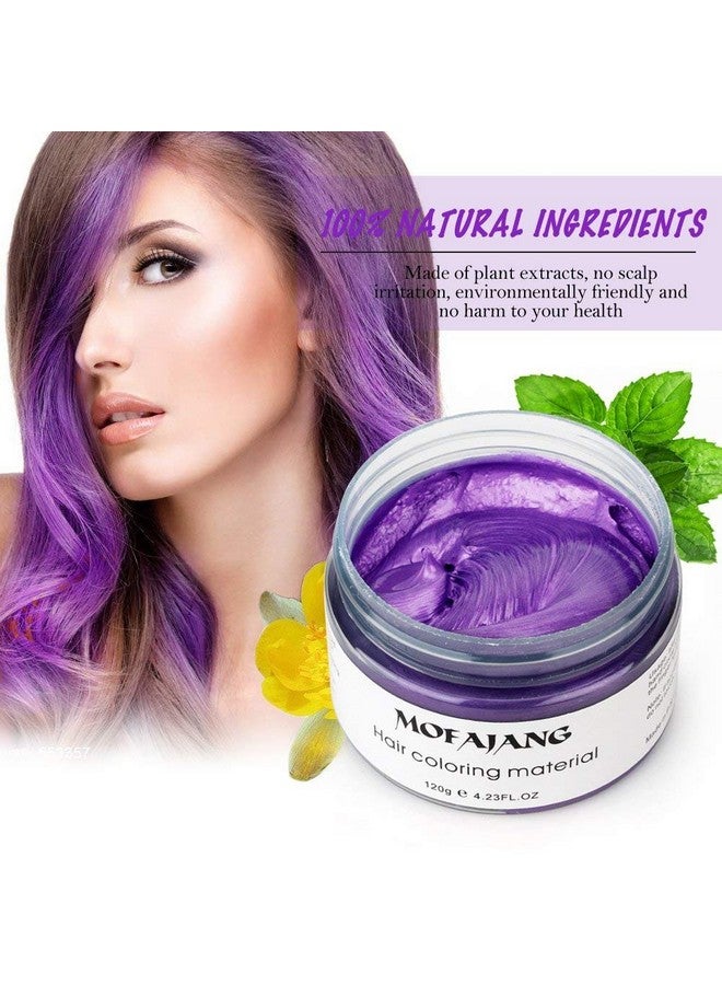 Hair Wax Dye Styling Cream Mud Natural Hairstyle Color Pomade Washable Temporary Purple