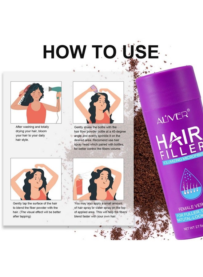 Hair Fibers For Thinning Hair For Women Dark Brown 27.5G Hair Building Fibers Instantly Conceals Hair Loss Revitalize Your Hair Unlock Thicker Fuller Tresses