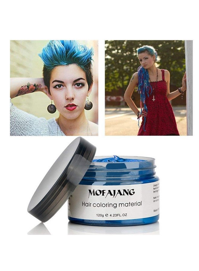 Hair Coloring Wax Blue Temporary Hairstyle Cream Natural Hairstyle Color Pomade Washable Hair Dye Styling Wax Cream Mud