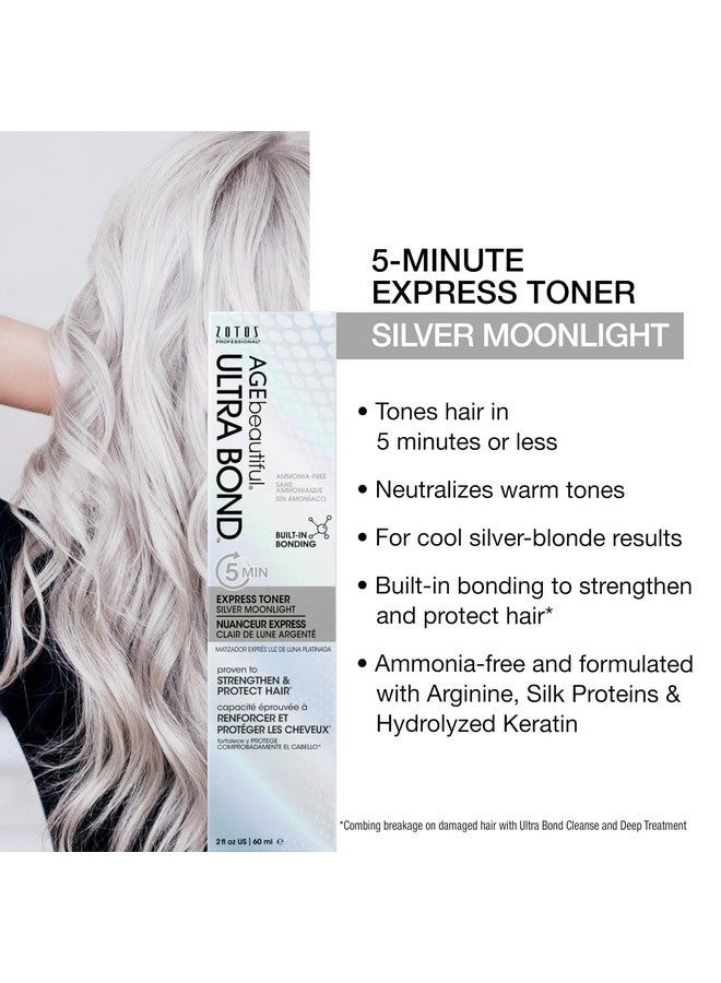 Ultra Bond 5Minute Express Toner Strengthens & Protects 2X Shinier Hair Builds Bonds W/Arginine For Cool Silverblonde Results Silver Moonlight 2 Fl Oz