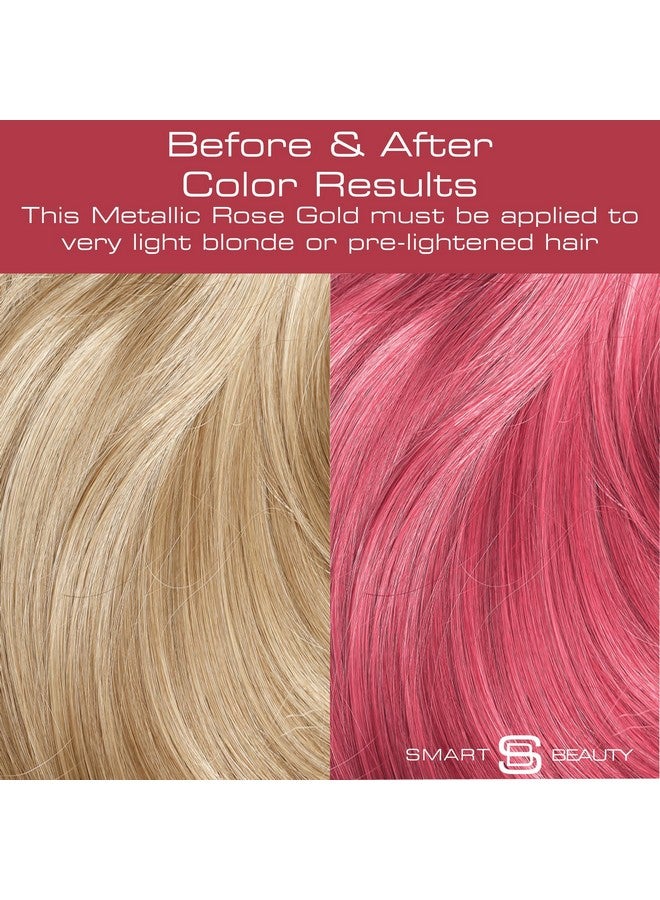 Metallic Rose Gold Hair Dye Permanent With Plex Antibreakage Technology That Protects Rebuilds Restores Hair Structure Demi Permanent Hair Dye Vegan Cruelty Free