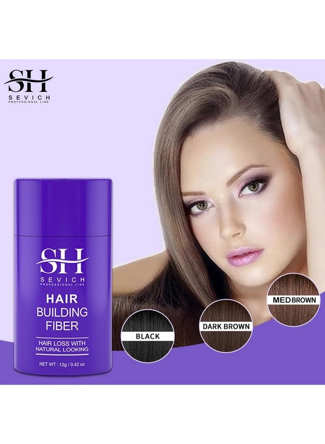 Women Hair Building Fibers 5 Seconds Conceals Loss Thinning Hair Nature Keratin Fibers For Women Thinning Hair 12G Dark Brown