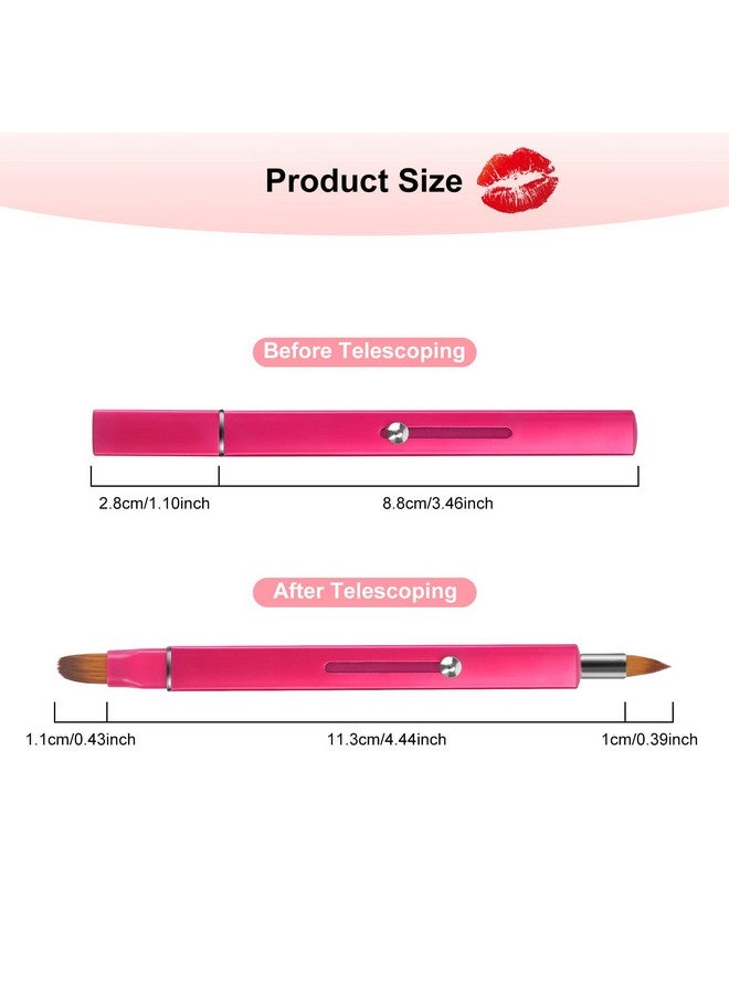 Retractable Lip Brush For Lipstick 2 Pieces Doubleended Lip Applicator With Cap Portable Lip Liner Brush Lip Gloss Eyeshadow Smudge Concealer Brush (Blackrose Red)