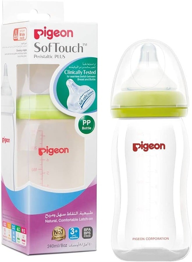 PIGEON 0875 PLASTIC WIDE BOTTLE SOFT TOUCH 330ML