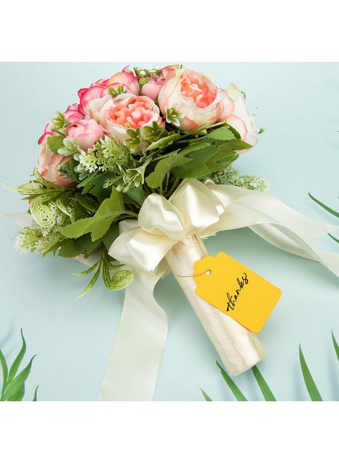 100Pcs Gift Tags With Strings(3.3 * 1.8Inch) Kraft Paper Tags 10 Assorted Colors Hanging Labels For Diy Crafts Baby Shower Wedding Birthday Gift