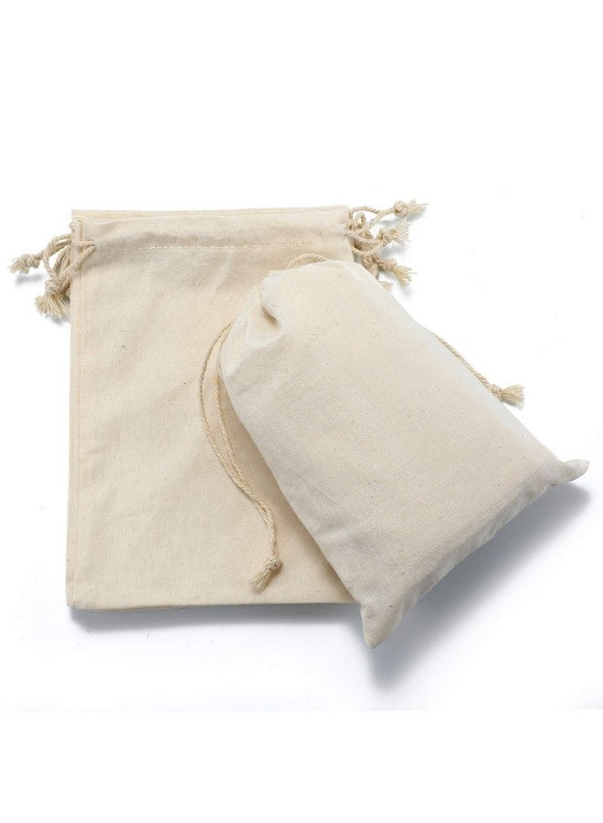 Cotton Drawstring Bags Ecofriendly Muslin Bags (5 By 7 Inch) Gift Bags Party Favor Bags Unbleached Cotton Pouches Sachet Bagfabric Bagscloth Bags(50 Pieces)