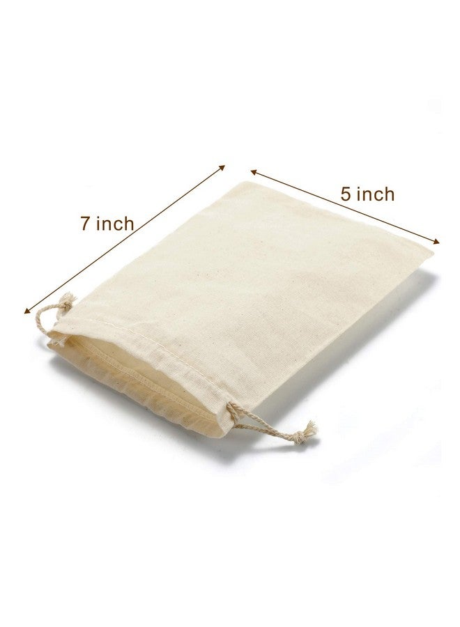 Cotton Drawstring Bags Ecofriendly Muslin Bags (5 By 7 Inch) Gift Bags Party Favor Bags Unbleached Cotton Pouches Sachet Bagfabric Bagscloth Bags(50 Pieces)