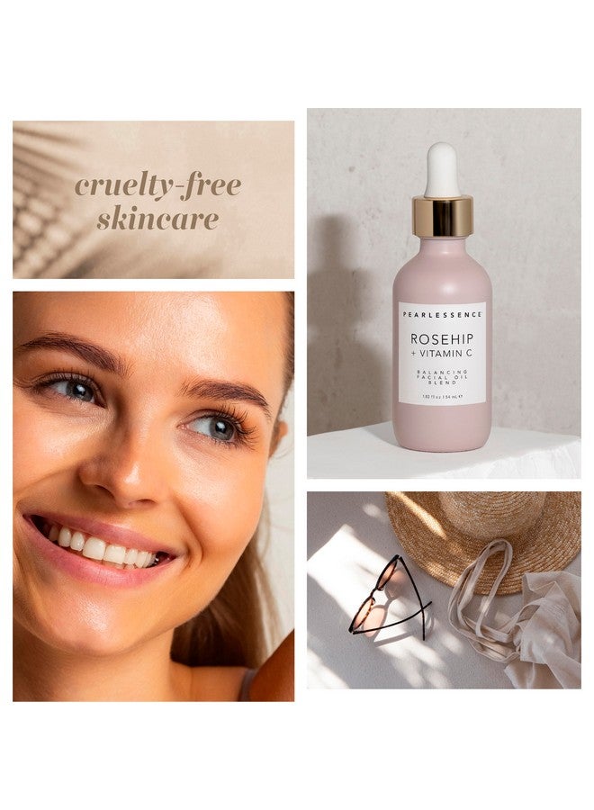 Rosehip Balancing Facial Oil + Rosehip Fruit Oil & Vitamin C Daily Hydration To Help Balance & Revive Skin Made In Usa & Cruelty Free