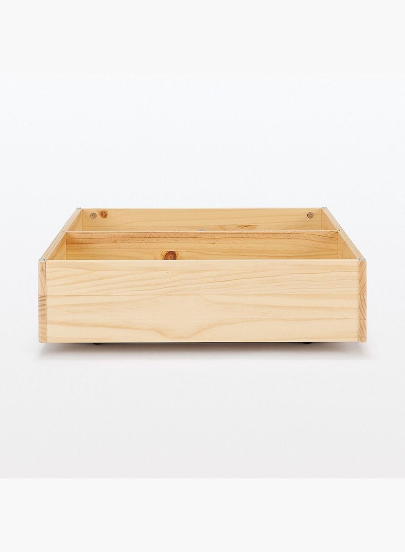 Wooden Bed Underbed Storage Box With Divider for Pine Bed