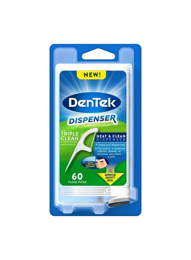 Dentek Floss Pick Dispenser With Dentek Triple Clean Floss Picks 60 Count (Pack Of 1)