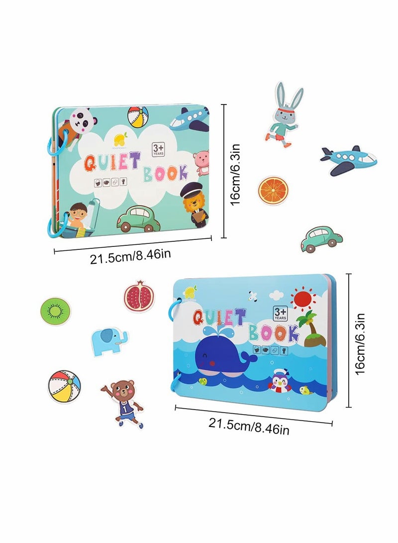 Quiet Book for Toddlers Activity Toys Early Learning Toy for Kids Sensory Education Preschool Learning Book - Best Gifts for Boys and Girls Aged 2 3 4 5 6 (2 Pack)