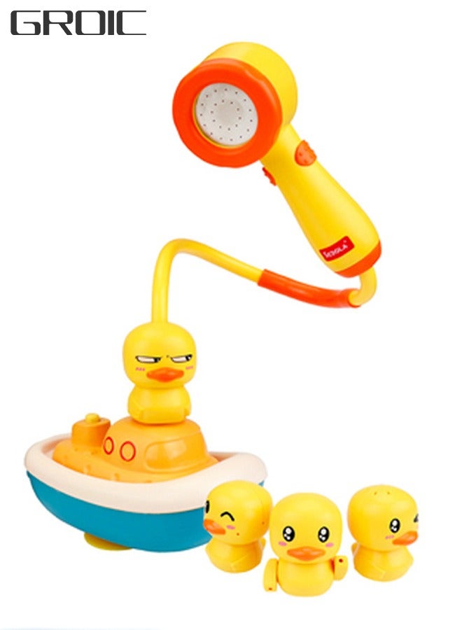 5-Piece Duck Bath Toys for Toddlers, Baby Electric Bathtub Water Spray Toy, Animal Sprinklers Floating Water Spray Infant Fun Bath Time Shower Head Bath Toys