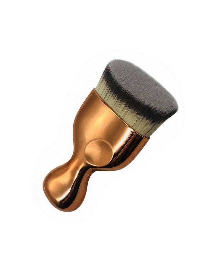 Angled Flat Foundation Brush High Density Face Body Kabuki Makeup Brush For Liquid Foundation Powder Cream Contour Buffing Stippling Blending (Rose Gold)