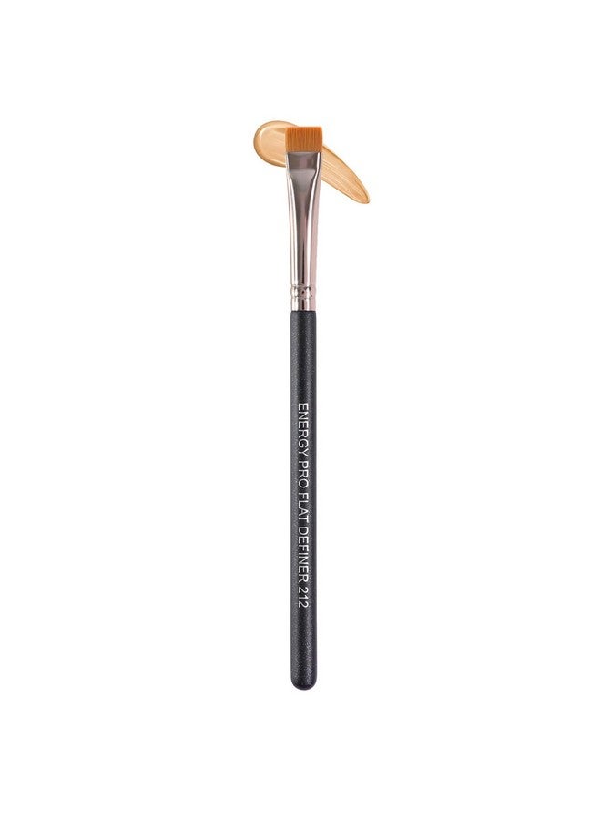 Flat Definer Brush For Eyebrows Eyeliner Defining Shaping Concealing With Liquid Cream Gel Wax Cosmetics Firm Straight Vegan Synthetic Bristles Precise Brow Brush