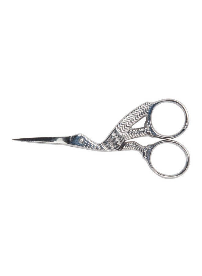 Stork Scissors For Eyebrows Silver 3.75