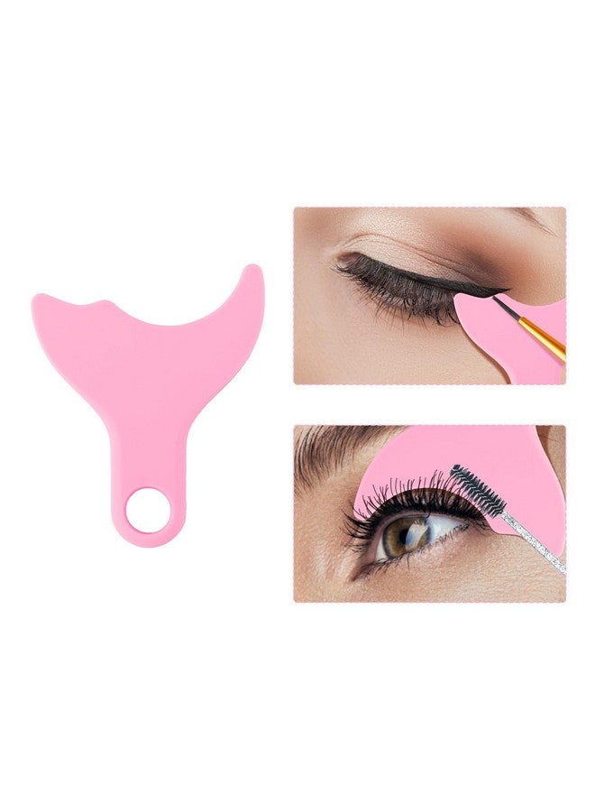 Mascara Shield Guard Eyelash Makeup Applicator Tool Eyeliner Auxiliary Tool Pads Silicone Resusable Eyeshadow Guard Pads For Eye Makeup And Prevent Makeup Residue (Pink)