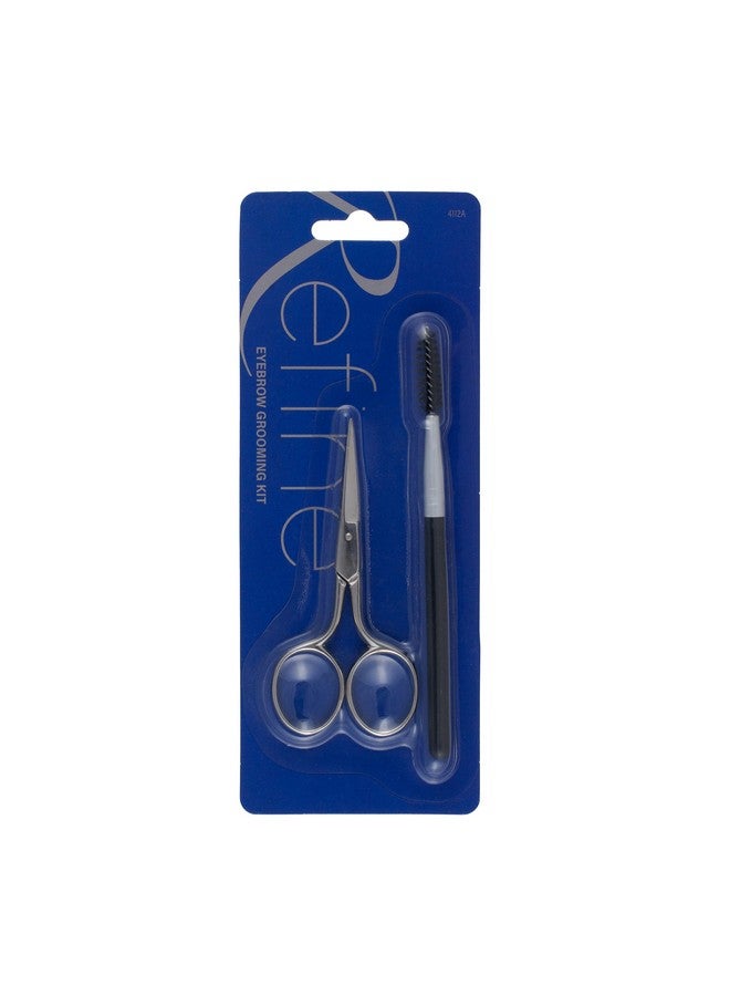 Italy Eyebrow Scissors With Wooden Handle Spoolie Grooming Kit