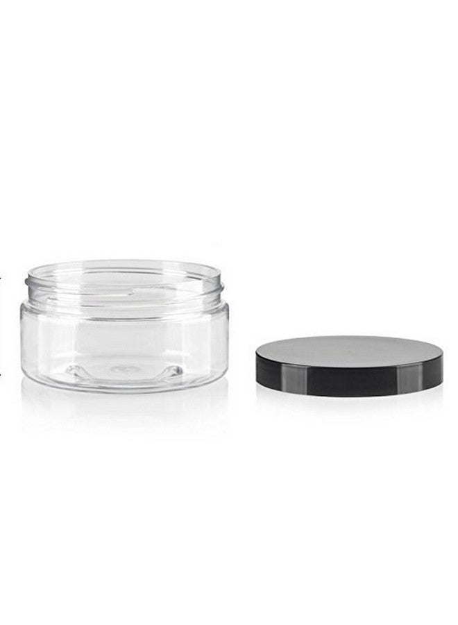 6Pcs 250Ml 8.5Oz Empty Clear Plastic Bottle With Black Lids For Cream Lotions And Little Crafts Jars Glitter Nails Cosmetic Storage Container