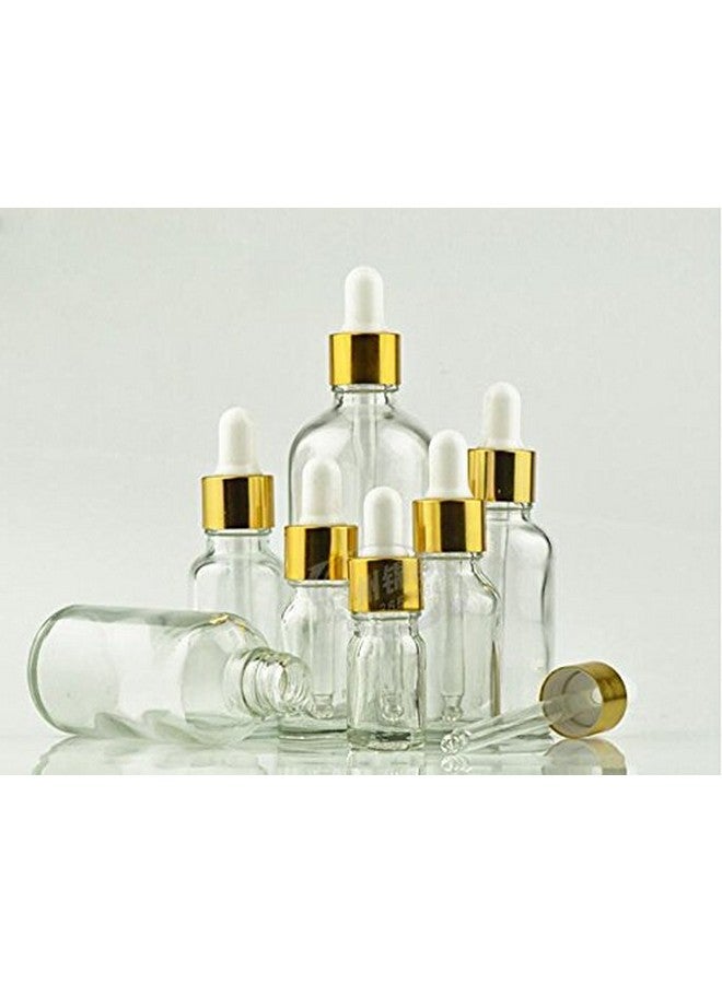 3Pcs Portable Empty Refillable Clear Glass Essential Oil Dropper Bottles Makeup Cosmetic Sample Container Jars With Glass Eye Dropper And White Rubber Cap(50Ml1.7Oz)