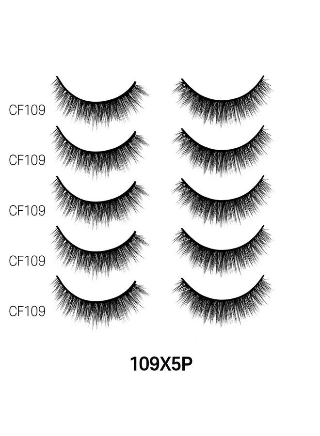 3D Cashmere False Eyelashes Multipack Ultra Soft Glam Luxurious Crueltyfree Reusable Fake Eyelashes 5 Pairs Value Pack (109X5P)