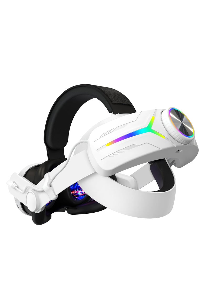 RGB Head Strap, Comfort Head Strap 8000mAh Compatible with Meta Quest 3 Accessories, Battery Pack Elite Strap Replacement for Enhanced Support and Extend Playtime in VR