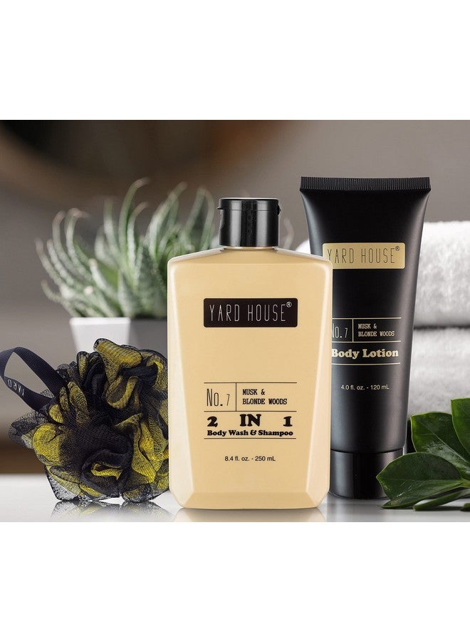 Mens Bath And Body Gift Setmusk And Blonde Woodsluxury Fathers Day Gifts From Daughter Wife Son For Dad Husbandrelaxing Spa Kit For Him In Toiletry Bag W. Full Size Items