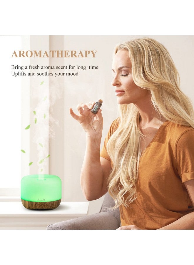 Aromatherapy Essential Oil Diffuser For Room Air Humidifier Aroma Scent Cool Mist Diffuser Colorful Lights Wood Cute Small Large Waterless Auto Off Ultrasonic Diffusers For Home Bedroom (300Ml)