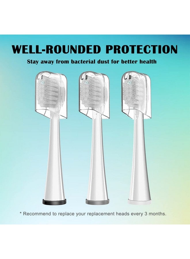 Replacement Brush Heads For ???????? ??????????? 2.0 Flossing Toothbrush With Cover Compact 3 Count White Soft Bristles