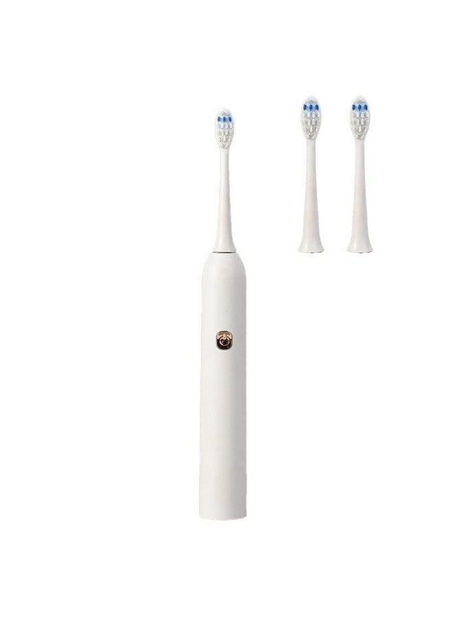 Sonic Electric Toothbrush Rechargeable 5 Modes With Build In 2 Mins Timer 2 Soft Bristles Brush Heads Clean Whitening 4 Hours Charge For 60 Days Use (White)