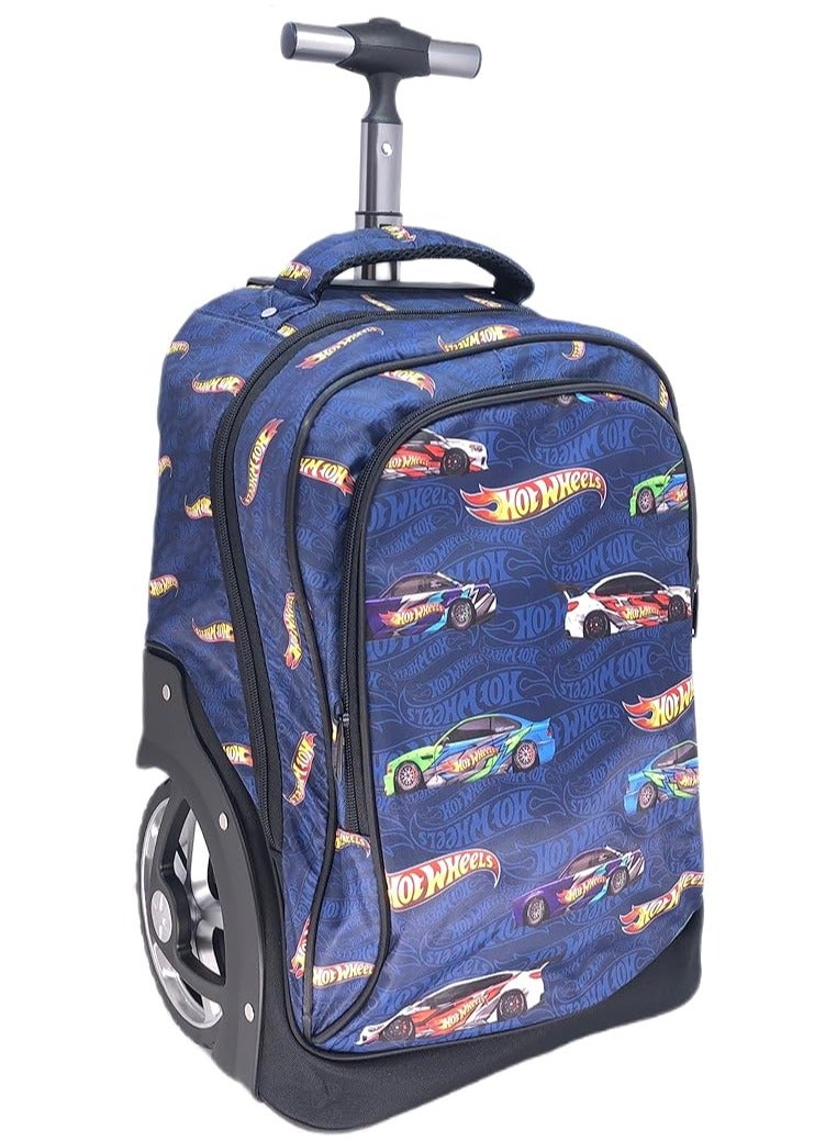 MYK Big Wheel School Trolley For Kids Hot wheel 18 Inch Blue Color Include Lunch Bag And Pencil Case