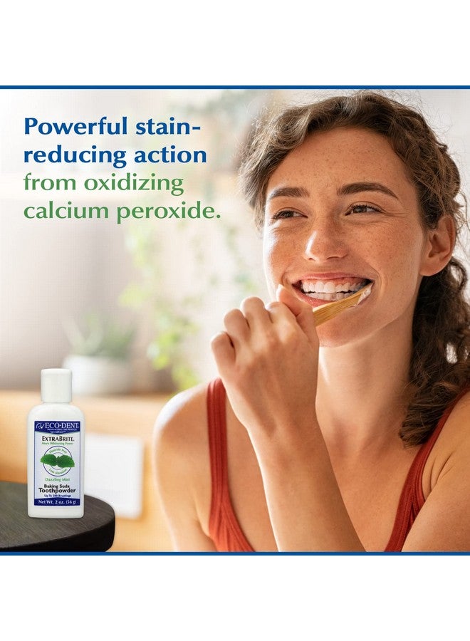 Extrabrite Baking Soda Toothpowder Mint Fluoridefree Toothpaste Powder Slsfree Tooth Powder With Oxidizing Calcium Peroxide Whitening Toothpaste Alternative 2 Oz Ea (Pack Of 3)