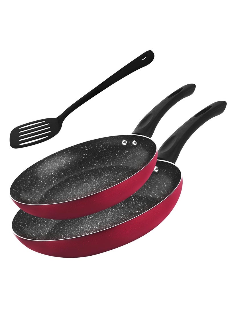 RAJ NON STICK FRYPAN COOKWARE SET 22CM & 26CM WITH TURNER