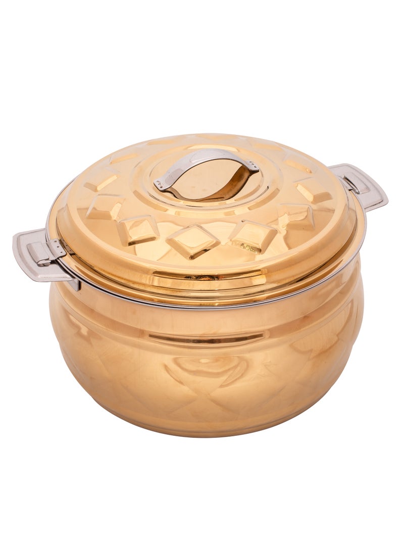 Stainless Steel New Diamond Hotpot 2.5 Liters Gold Colour