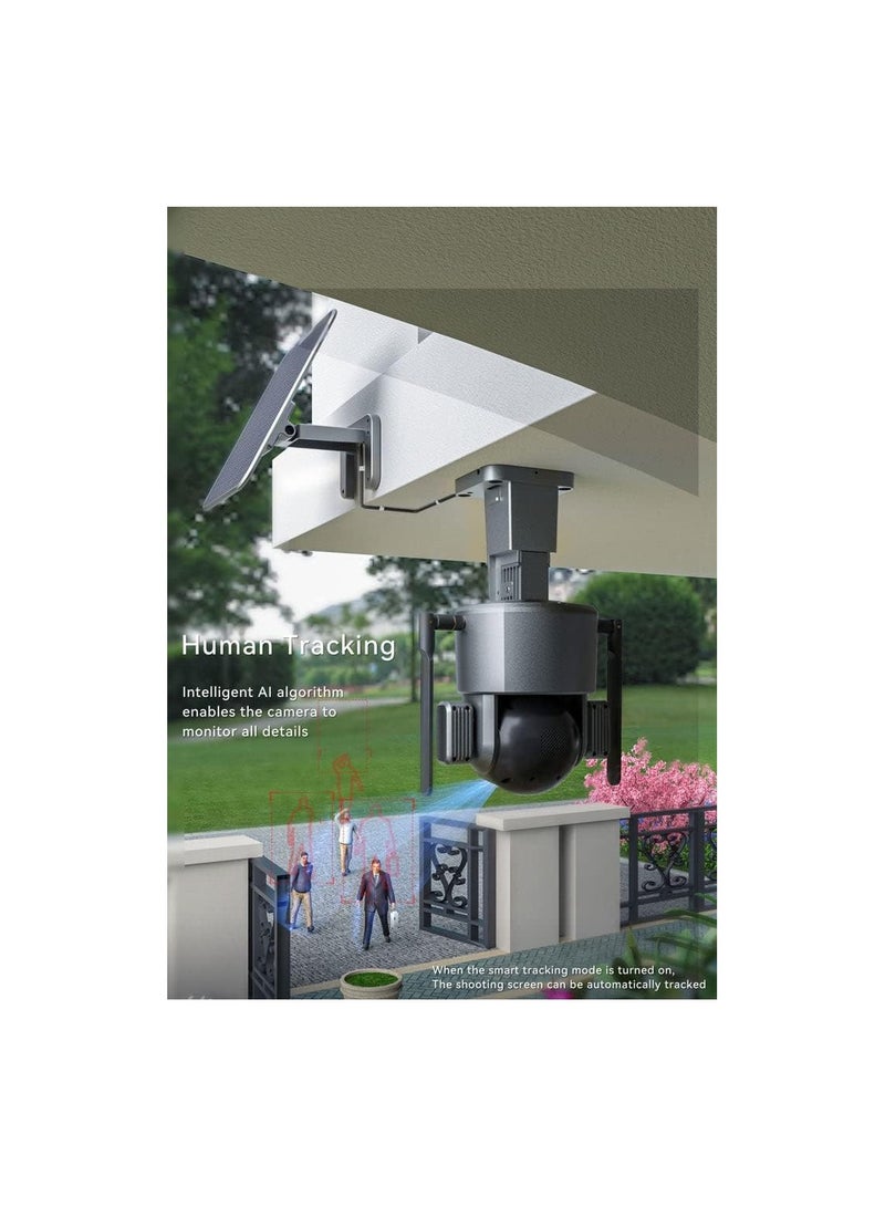 CRONY D5 4G-4K-8MP Solar Dual Linkage Battery PT Camera 8MP Wireless CCTV Camera | No need to adjust the focus, the image is clear after installation