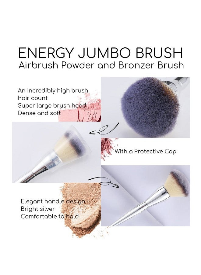 Powder Brush Large Makeup Brush For Loose Setting Pressed Powder Foundation Airbrush Poreless Flawless Application Premium Vegan Soft Bristles Fluffy Face Brush