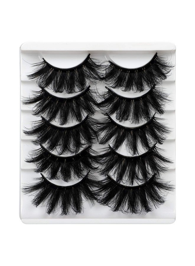 Alicrown False Eyelashes 20Mm Fluffy Crossed Luxury Volume Faux Mink Lashes 5D Thick Full Soft Handmade Lashes Pack
