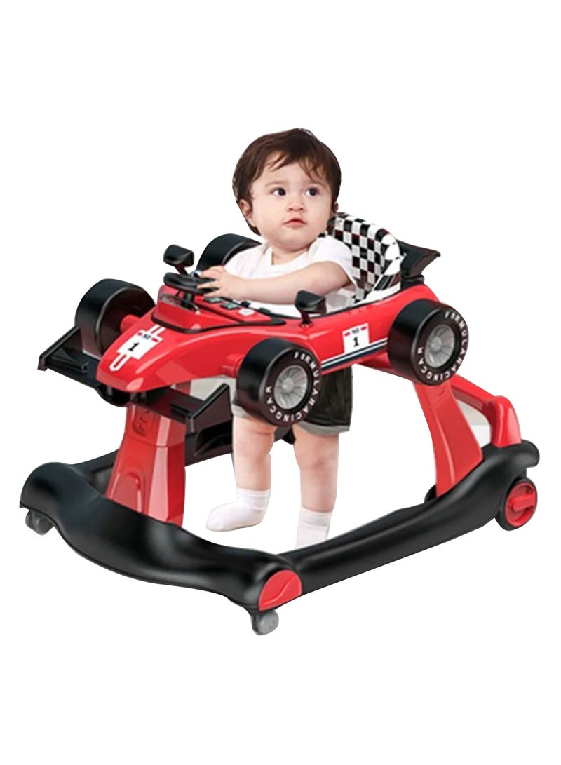 Walker With Adjustable Height And Speed, Music, Lights, Steering Wheel, Seat Cushion 4-In-1