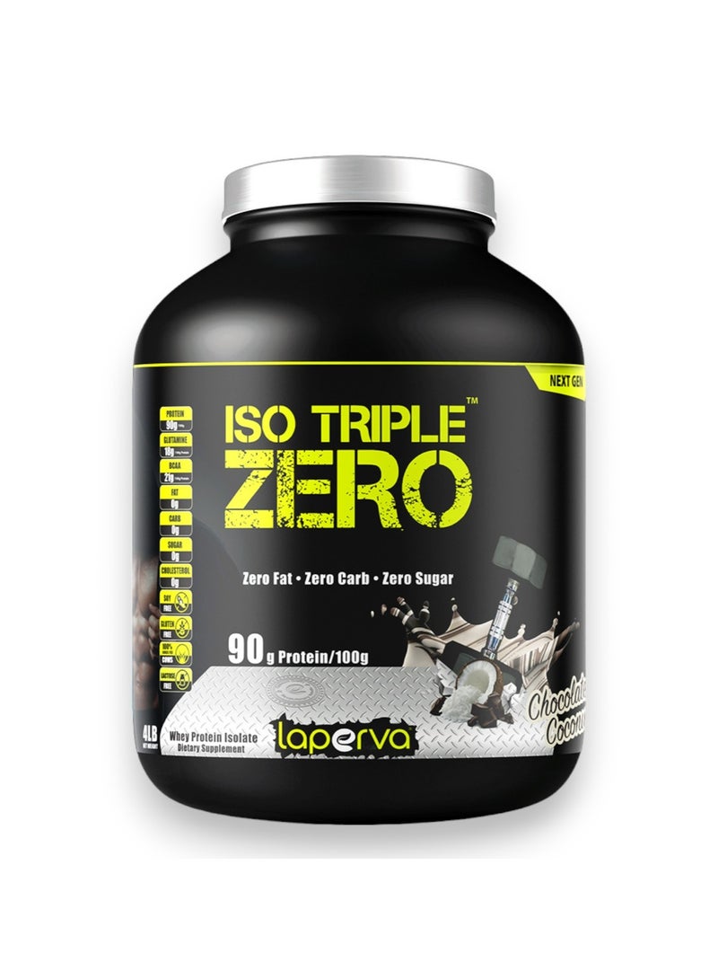 Iso Triple Zero Whey Protein Isolate,  Chocolate Coconut Flavour, 4Lb