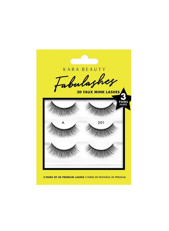 Fabulashes 3 Identical Pairs Multipack 3D Faux Mink False Eyelashesstyle Ka3201