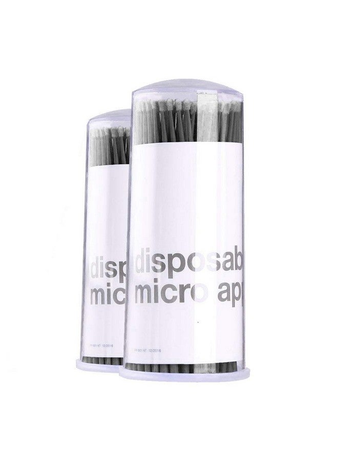 Disposable Micro Brushes Applicators For Eyelashes Extensions Lintfree 2Mm X 200 Ct (Black)
