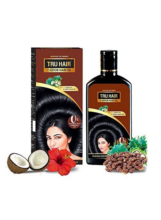 Coldpressed Castor Hair Oil With Hibiscus Amla Coconut Oil For Improving Hair Growth & Volume Contains 0% Parabens Silicones & Llps 100 Ml