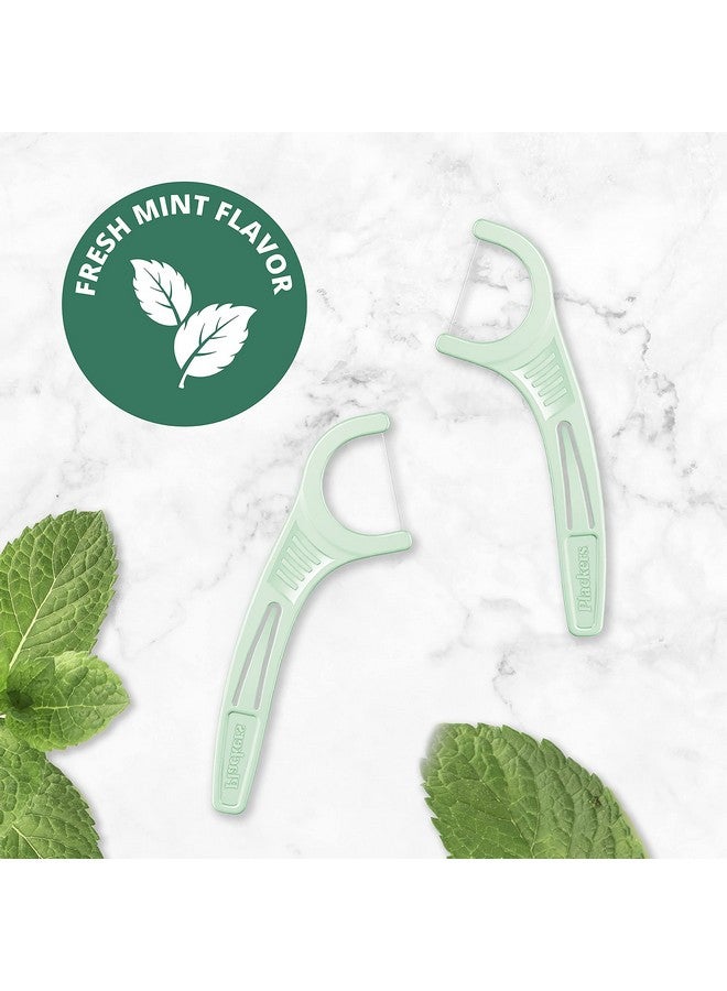 Micro Mint Dental Floss Picks Made With Super Tuffloss® Protected Fold Away Pick Easy To Use Cool Mint Green Individually Wrapped 500 Count