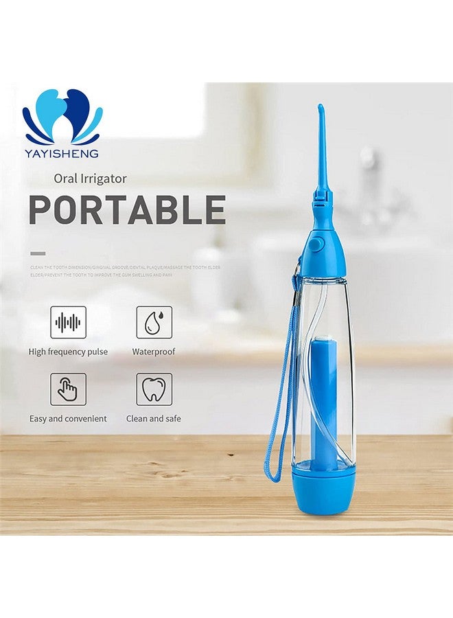 Water Flosser Nonelectric Portable Affordable Oral Irrigator Cordless Manual Air Pressure Simple Operation For Home And Travel Blue
