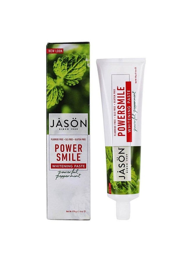 Powersmile Whitening Fluoridefree Toothpaste Powerful Peppermint 6 Ounce Tube