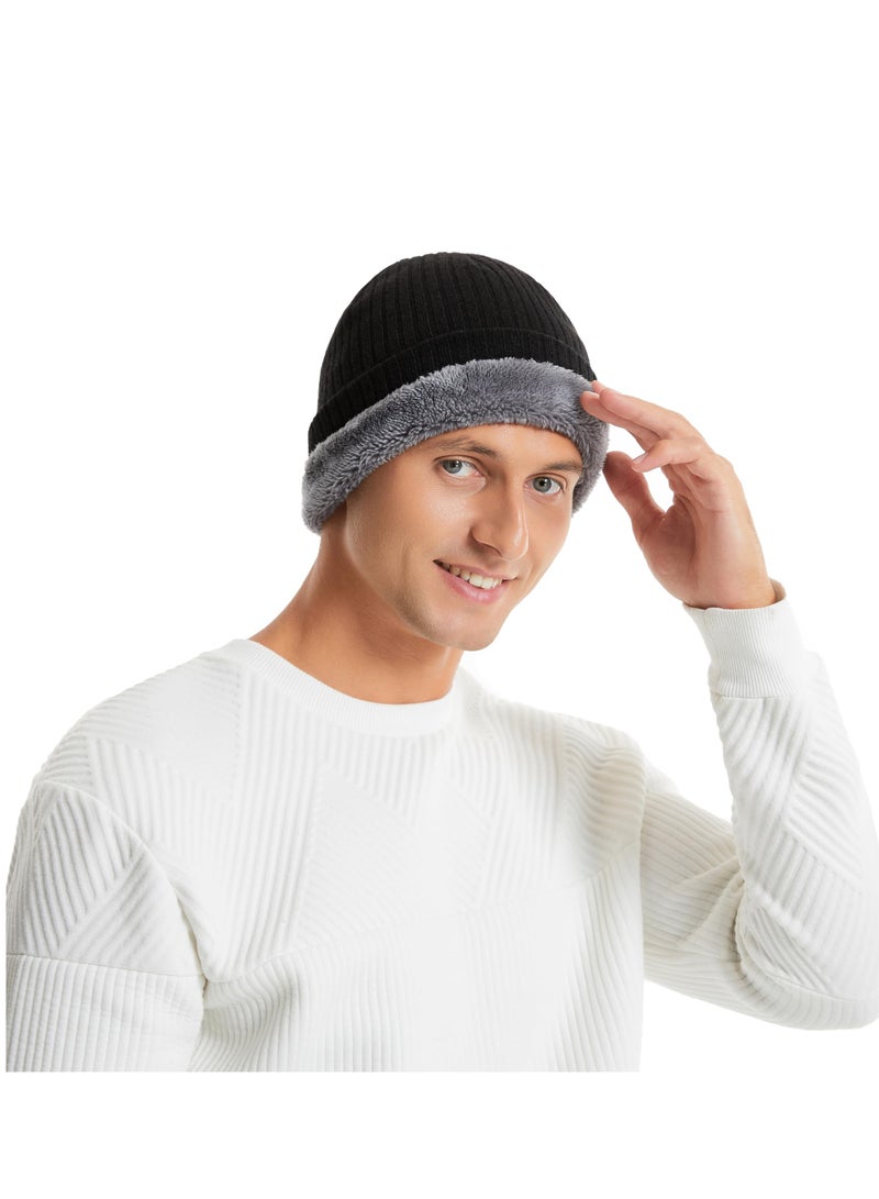 Winter Beanie Hats for Men Women Knit Fleece Lined Skull Caps Warm Slouchy