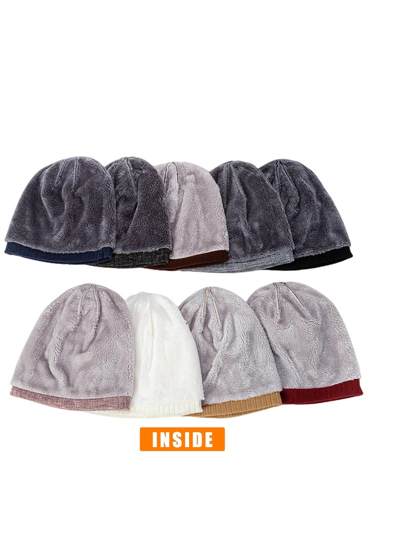 Winter Beanie Hats for Men Women Knit Fleece Lined Skull Caps Warm Slouchy