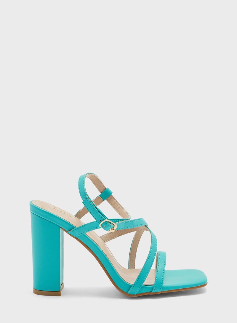 Ankle Strap Sandal With Front Cross Detail
