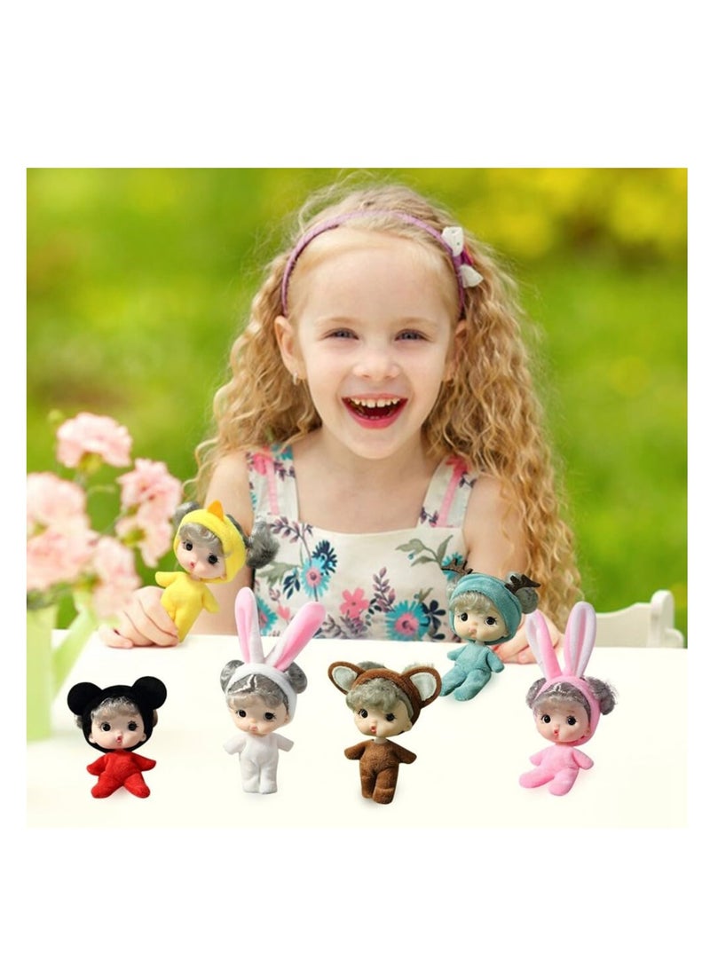 Mini Little Girl Doll, Adjustable Joints Cute Character Statue, Children Birthday Birthday Gifts for Kids Little Girls Boys Age 3 4 5, Made of PVC, Odorless, Wear-Resistant and Durable (6pcs)