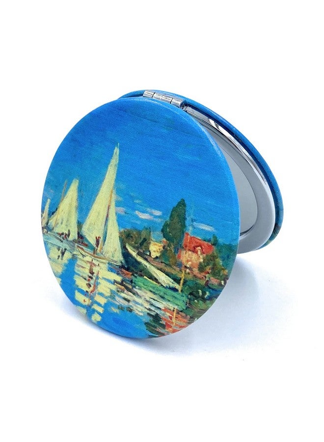 Small Compact Mirror For Men Small Bag Mirror Lightweight Portable Mirror Hand Mirror Claude Monet Sea Argenteuil Birthday Gift For Friend