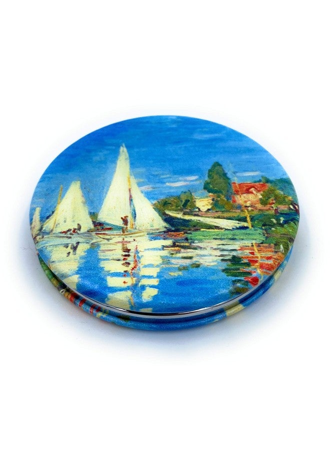 Small Compact Mirror For Men Small Bag Mirror Lightweight Portable Mirror Hand Mirror Claude Monet Sea Argenteuil Birthday Gift For Friend